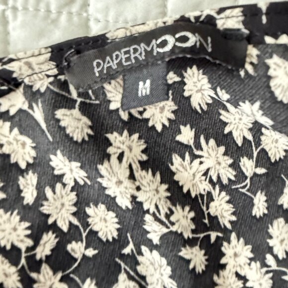 Papermoon Floral Black & White Sleeveless Jumpsuit M - Picture 4 of 9